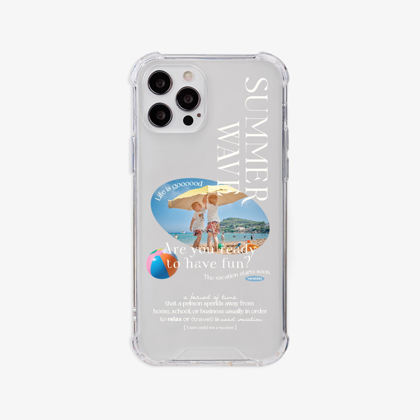 썸머웨이브 디자인 [탱크투명 폰케이스]아이폰14 13 12 미니 mini 엑스 프로 pro max 맥스 갤럭시 Z플립 스마트 변색없는 젤리 감성
