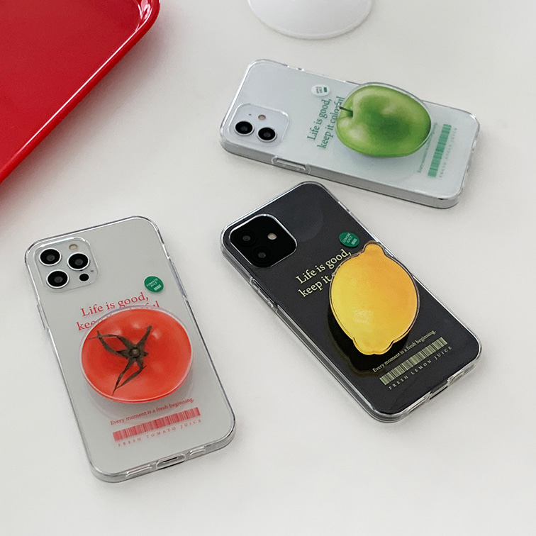 fresh juice 디자인 [클리어 폰케이스]아이폰14 13 12 미니 mini 엑스 프로 pro max 맥스 갤럭시 Z플립 스마트 변색없는 젤리 감성