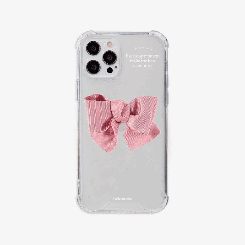 로맨틱 핑크리본 디자인 [탱크투명 폰케이스]아이폰14 13 12 미니 mini 엑스 프로 pro max 맥스 갤럭시 Z플립 스마트 변색없는 젤리 감성
