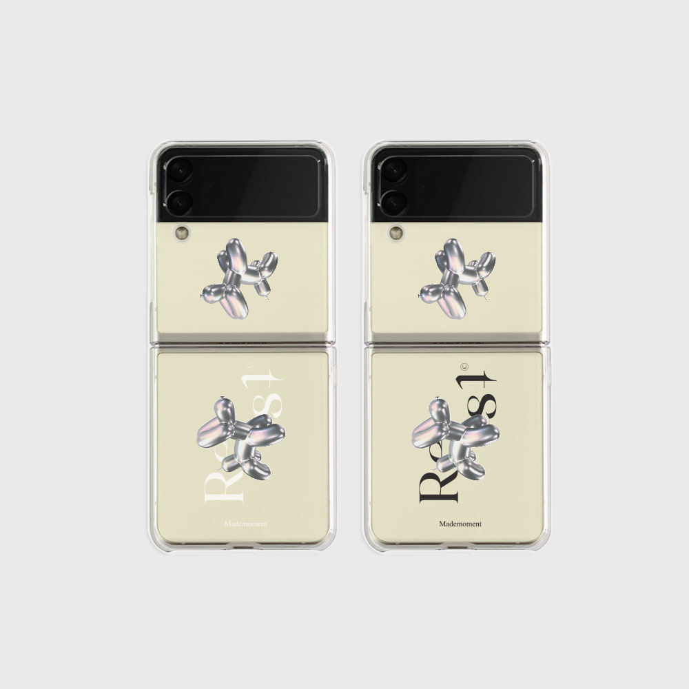 레스트벌룬 레터링 디자인 [제트플립 클리어하드 폰케이스]아이폰14 13 12 미니 mini 엑스 프로 pro max 맥스 갤럭시 Z플립 스마트 변색없는 젤리 감성