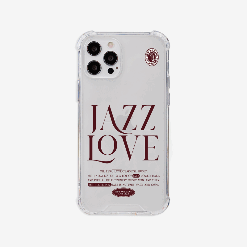 jazz love 레터링 디자인 [탱크투명 폰케이스]아이폰14 13 12 미니 mini 엑스 프로 pro max 맥스 갤럭시 Z플립 스마트 변색없는 젤리 감성
