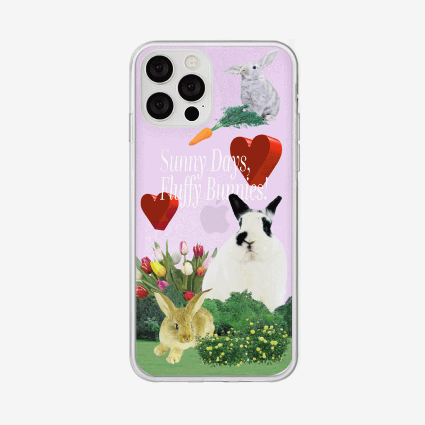 fluffy bunnies 디자인 [글로시미러 폰케이스]아이폰14 13 12 미니 mini 엑스 프로 pro max 맥스 갤럭시 Z플립 스마트 변색없는 젤리 감성
