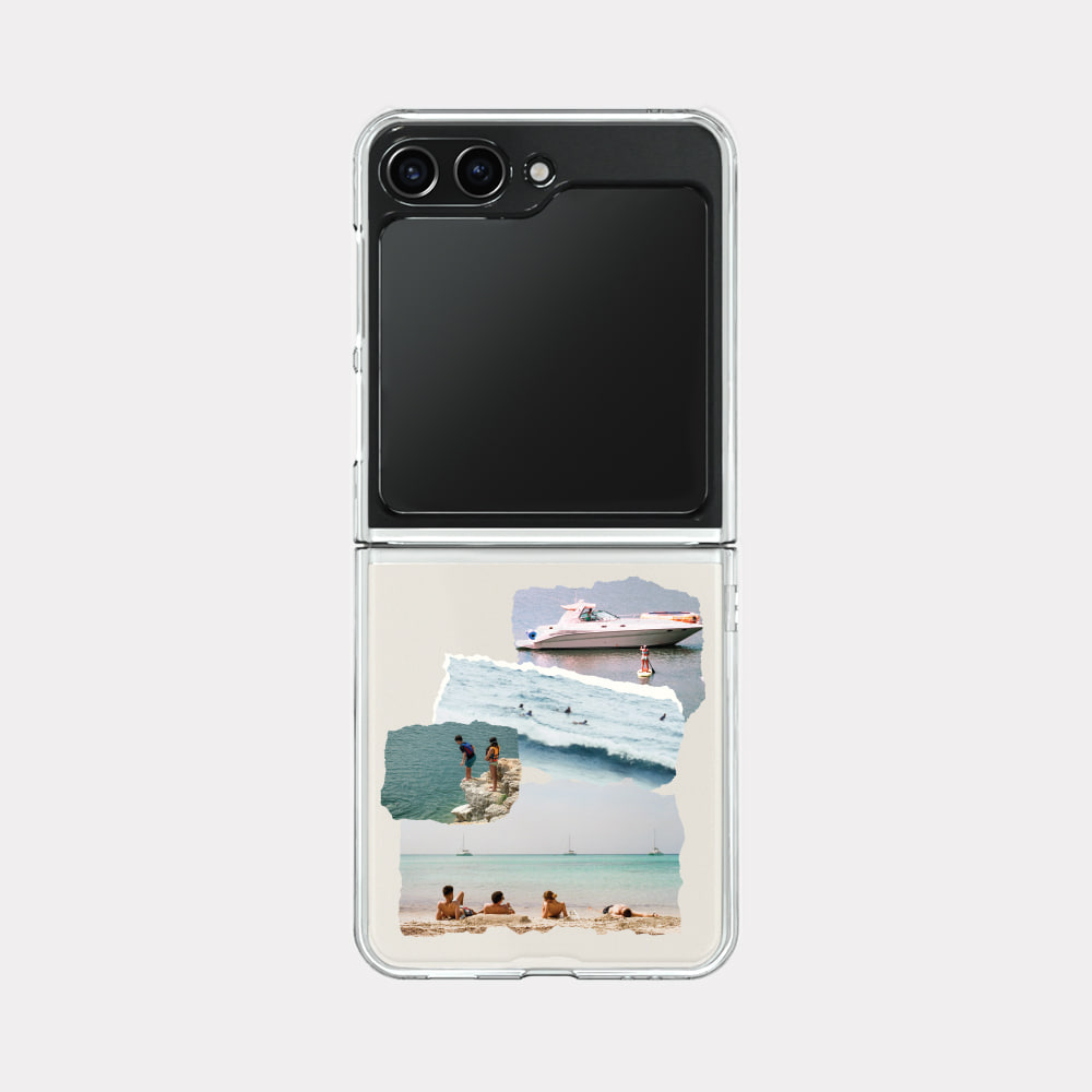 summer vacation 디자인 [제트플립 클리어하드 폰케이스]아이폰14 13 12 미니 mini 엑스 프로 pro max 맥스 갤럭시 Z플립 스마트 변색없는 젤리 감성