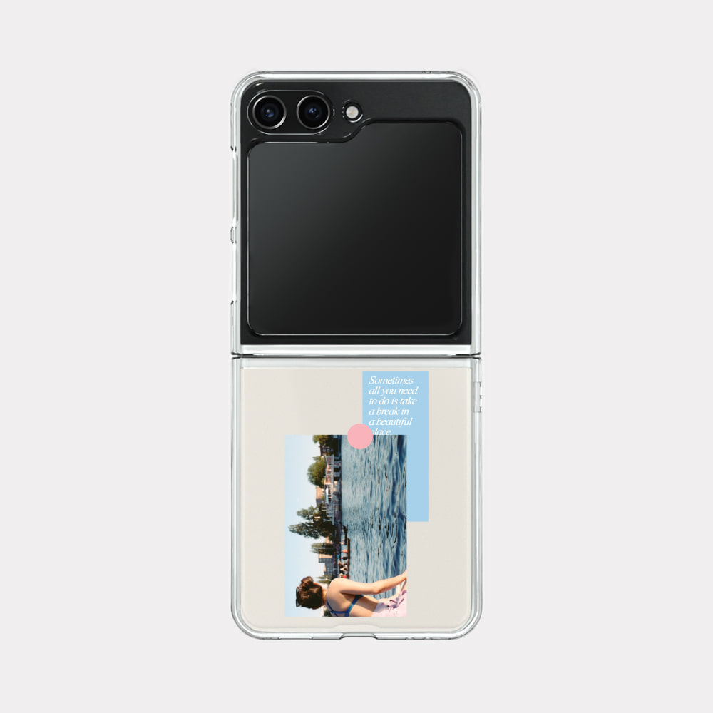 break time sticker 디자인 [제트플립 클리어하드 폰케이스]아이폰14 13 12 미니 mini 엑스 프로 pro max 맥스 갤럭시 Z플립 스마트 변색없는 젤리 감성