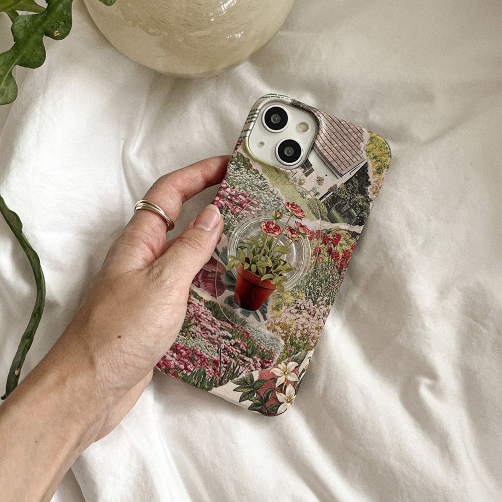 collage garden 디자인 [하드 폰케이스]아이폰14 13 12 미니 mini 엑스 프로 pro max 맥스 갤럭시 Z플립 핸드폰 감성